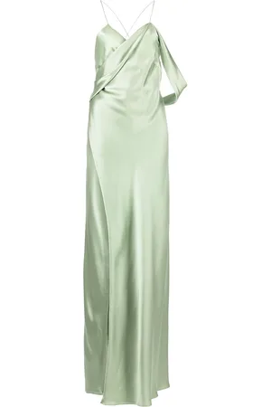 Michelle Mason Cowl-neck sleeveless gown