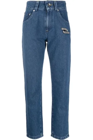 Opening Ceremony Embroidered logo-patch cigarette jeans