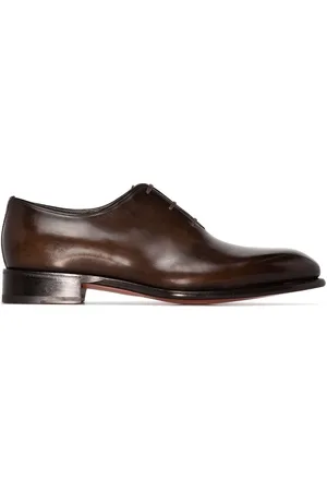 santoni Leather lace-up Oxford shoes
