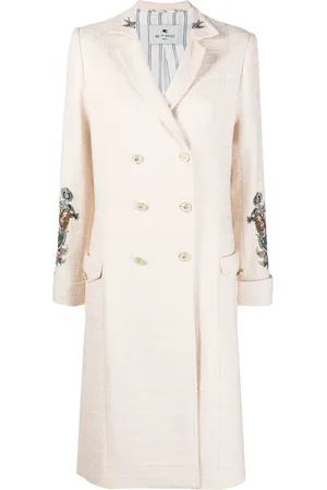 Etro Rear graphic-print double-breasted coat
