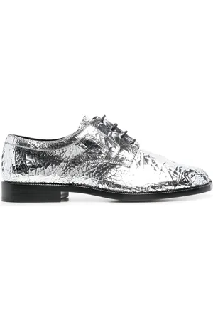 Maison Margiela Tabi mirror-effect lace-up brogues