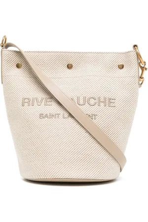 Saint Laurent Logo-embroidered bucket tote bag