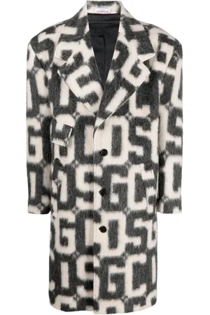 GCDS Monogram-print single-breasted coat