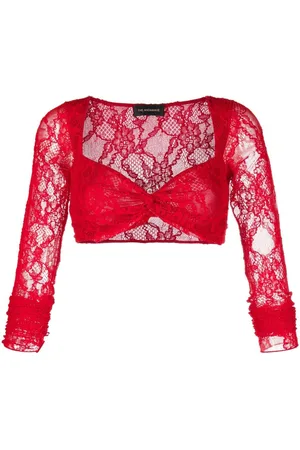 The Andamane Lace-embroidered cropped top
