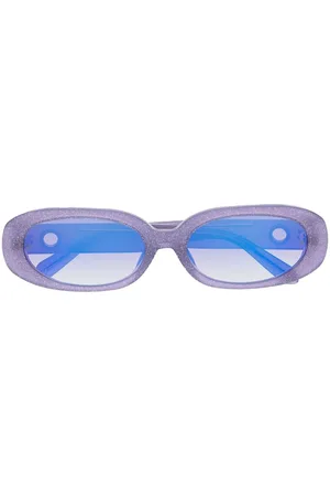Linda Farrow Round-frame glitter sunglasses