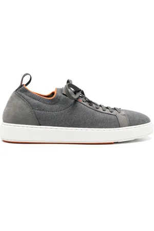 santoni Contrasting-trim detail sock sneakers