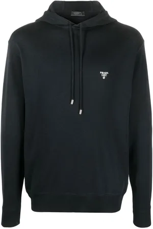 Prada Logo-embroidered knitted hoodie