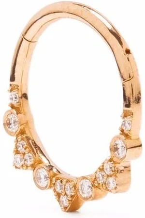 DJULA 18kt rose gold Spike diamond hoop earring