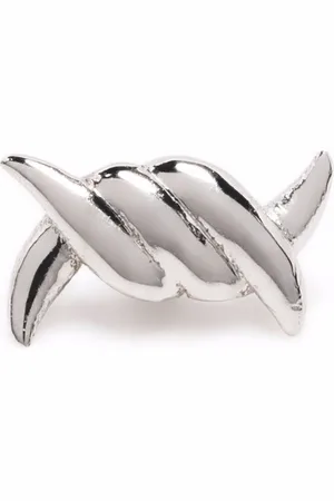 DJULA 18kt white gold Barbelé earring