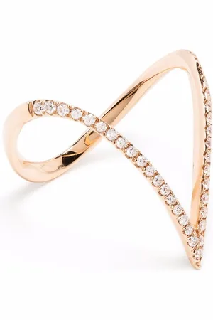DJULA 18kt rose gold V diamond ring
