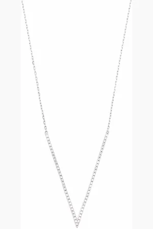 DJULA 18kt white gold Big V diamond necklace