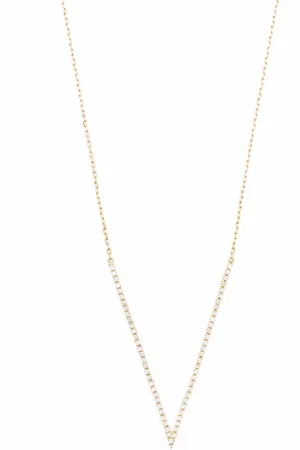 DJULA 18kt yellow Big V diamond necklace