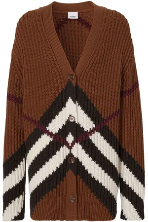 Burberry Chevron-pattern ribbed cardigan