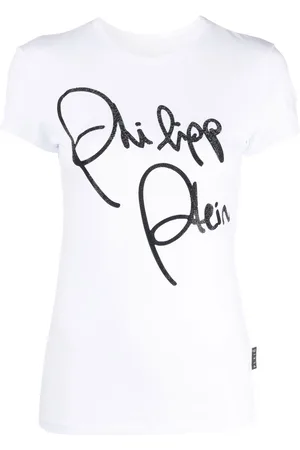 Philipp Plein Crystal-embellished script T-shirt