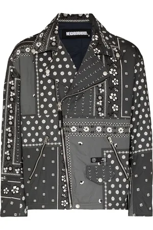 NEIGHBORHOOD Bandana-print biker jacket