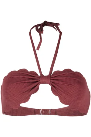 Marysia Scallop-edge halterneck bikini top
