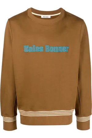 WALES BONNER Embroidered-logo crew neck sweatshirt