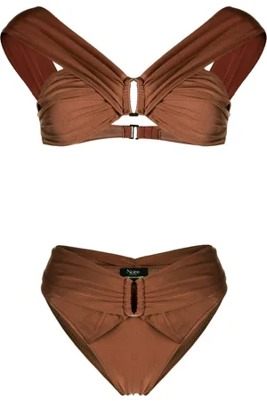 Noire Swimwear Ruched-detail off-shoulder bikini