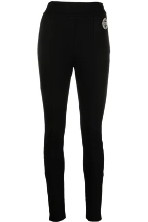 Twin-Set Logo-patch side-zipped leggings