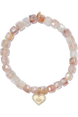 Sydney Evan 14kt yellow diamond charm quartz beaded bracelet