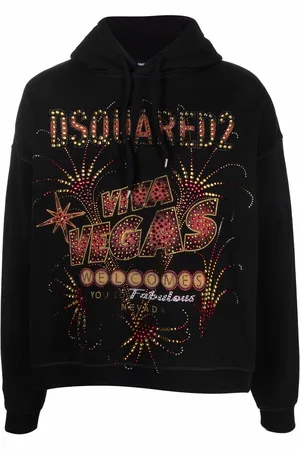 Dsquared2 Las Vegas print cotton hoodie
