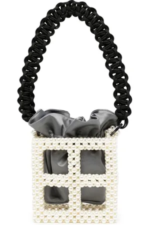 0711 Pearl-embellished tote bag