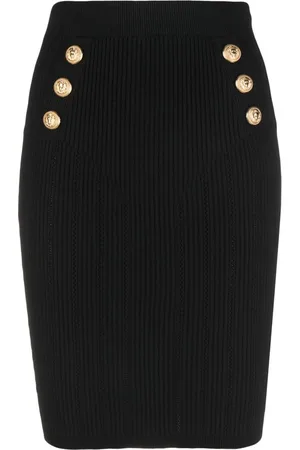 Balmain High-waisted knitted skirt