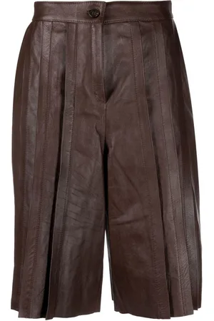 Golden Goose Pleated leather shorts