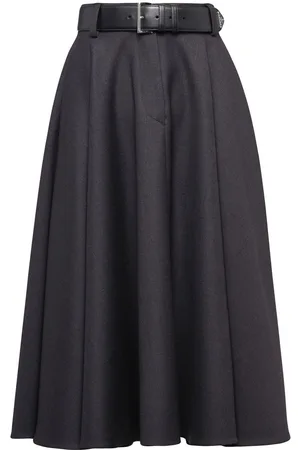 Prada Wool gabardine midi skirt