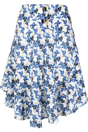 Bambah Asymmetric floral-print skirt