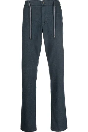 CANALI Drawstring-waist straight-leg trousers