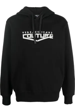 VERSACE Logo-print pullover hoodie