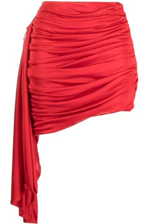 ANDREADAMO Ruched asymmetric bodycon skirt