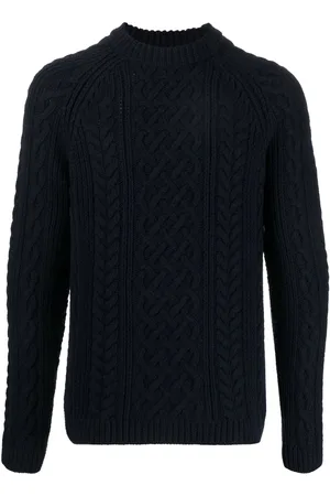 Kenzo Logo-patch cable-knit wool jumper