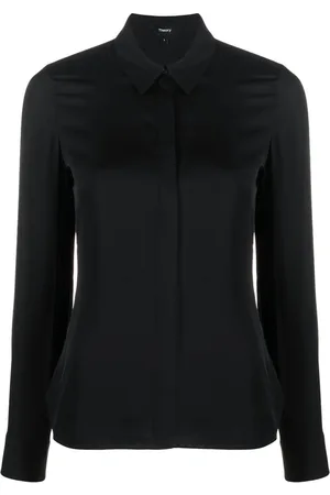 THEORY Silk concealed placket shirt