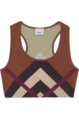 Burberry Chevron Check-print cropped vest top