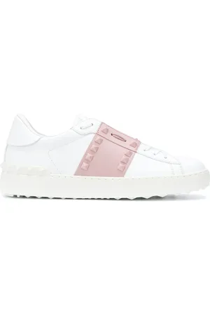 VALENTINO GARAVANI Rockstud open leather sneakers