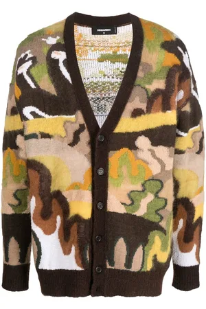 Dsquared2 Gouache graphic-print knit cardigan