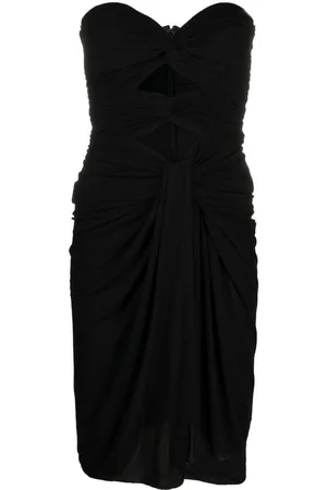 Saint Laurent Cut-out detailed crepe jersey dress