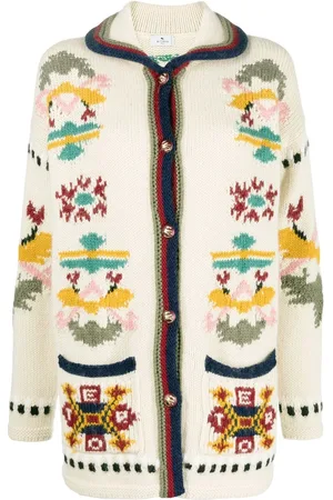 Etro Geometric floral intarsia-knit cardigan