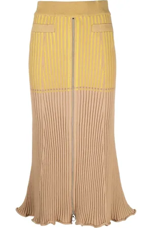 Paco rabanne Panelled rib-detail midi skirt