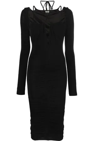 VERSACE Ruched midi dress