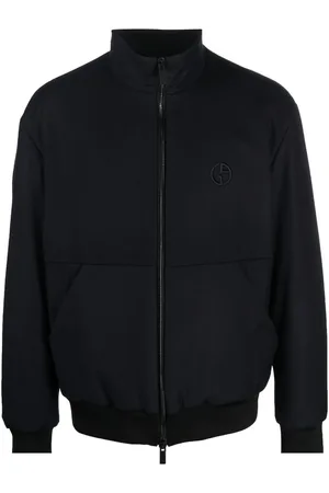 Giorgio Armani Embroidered-logo zip-up jacket