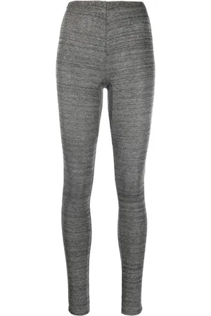 Marant Etoile Ribbed-knit high-waist leggings