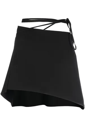 The Attico Tied-waist asymmetric mini skirt
