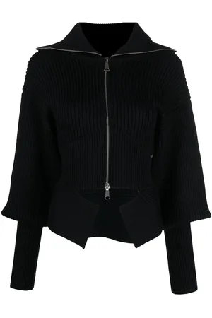 ANDREADAMO Ribbed-knit zip-up cardigan