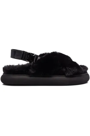 Moncler Solarisse faux-fur flat sandals