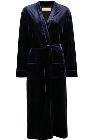 BLANCA Velvet-effect tie-waist coat