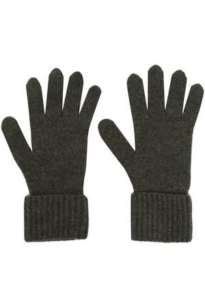 N.PEAL Ribbed knit cashmere-blend gloves