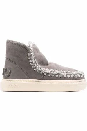 Mou Crochet stitch-trim sneaker boots